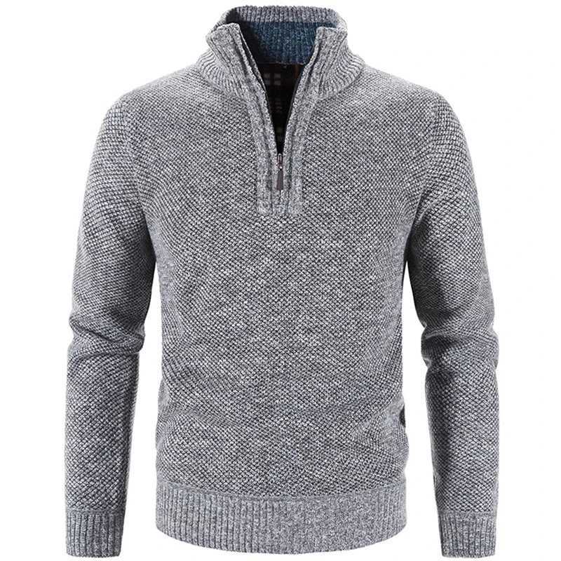 Winter Mens Fleece Thicker Sweater Half Zipper Turtleneck Warm Pullover Quality Male Slim Knitted Wool Sweaters for SpringXJ251022
