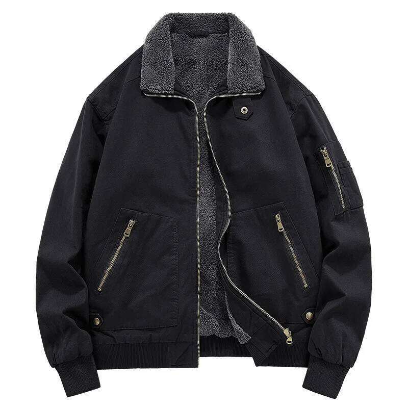 New Fashion Men Winter Fleece Multi-pockets Cargo Male Cotton Thicker Warm Parkas Dowm Jackets Man Casual Tooling Coats