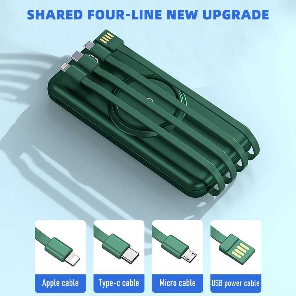 20000mAh Wireless Power Bank Fast Charging Builtin Quad Power Cable Mobile Phone Charger For Iphone 13 14 15 J251114