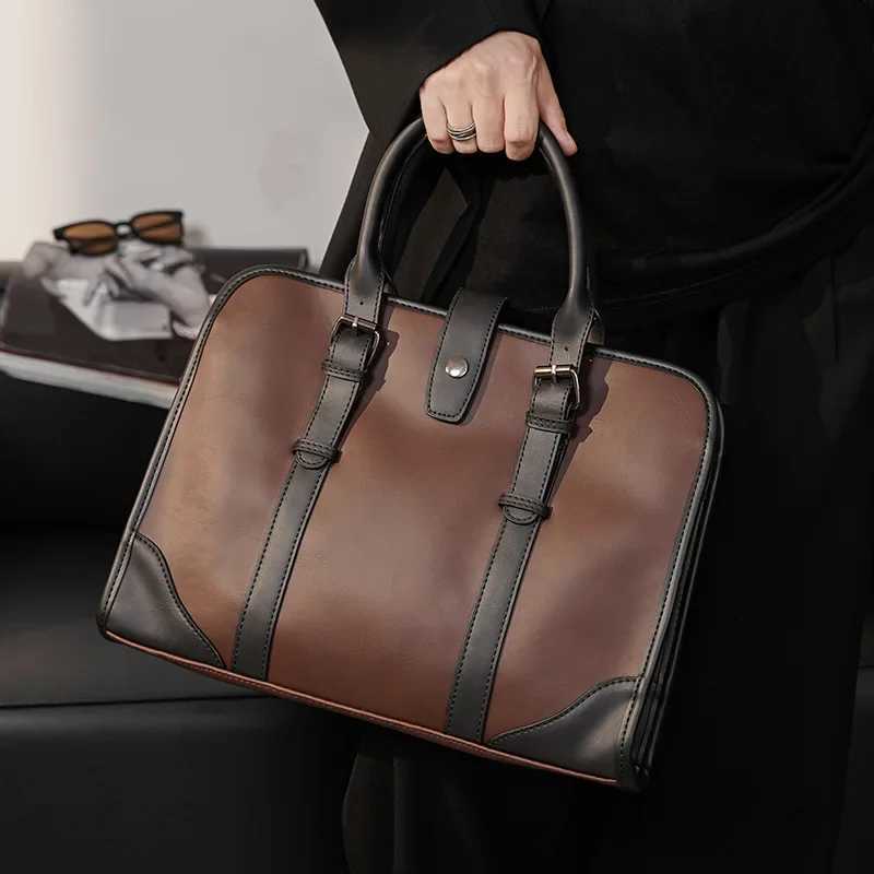 Vintage Business Men Briefcase Handbag Fashion Mens Messenger Bags Satchels With Shoulder Strap Crossbody Bag Male Shoulder Bag W251022