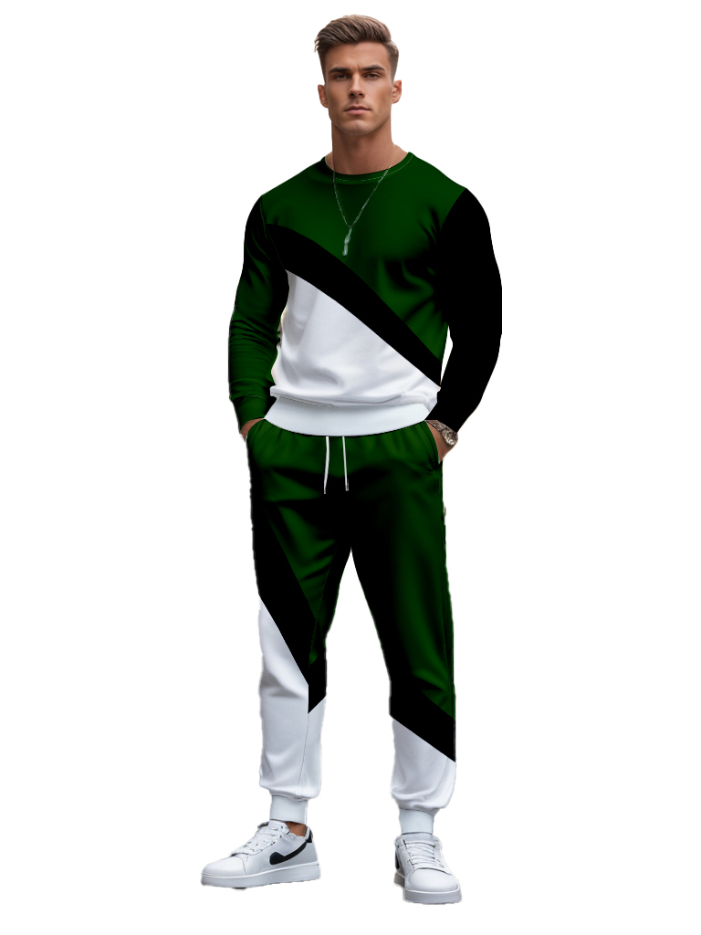 Men's Brown Knitted Cotton Blend Long Sleeve Round Neck Sweatshirt Ankle-Length Casual T-Shirt Comfortable Outdoor Wear - YLWY00151