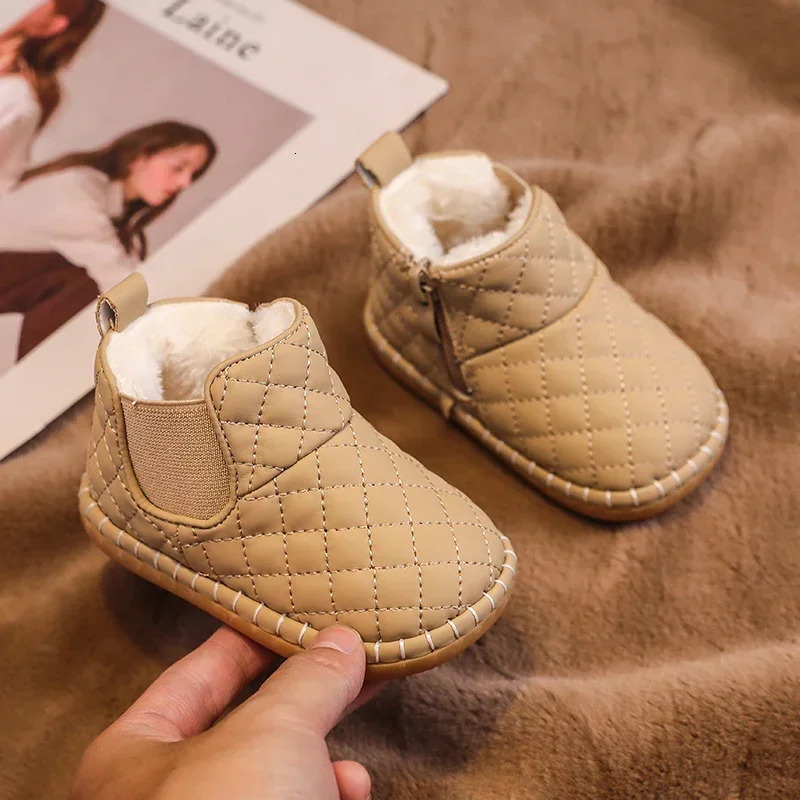 Winter Baby Girls Boys Snow Boots Warm Plush Children Outdoor Shoes Soft Sole Nonslip Infant Kids Cottonpadded 251022