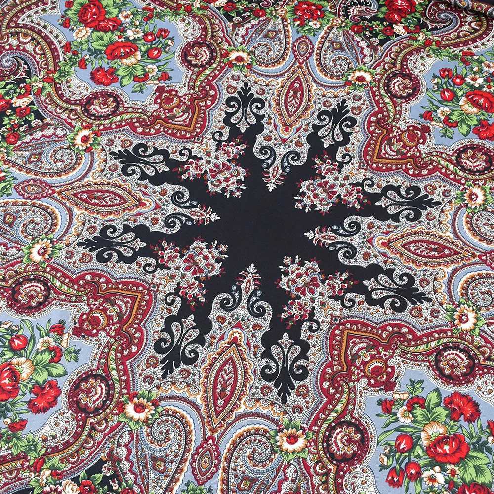 160160cm Russian Scarf Women Luxury Floral Print Square Bandana Shawl Ukrainian Fringed Shawls Babushka Handkerchief Head Wraps J251118