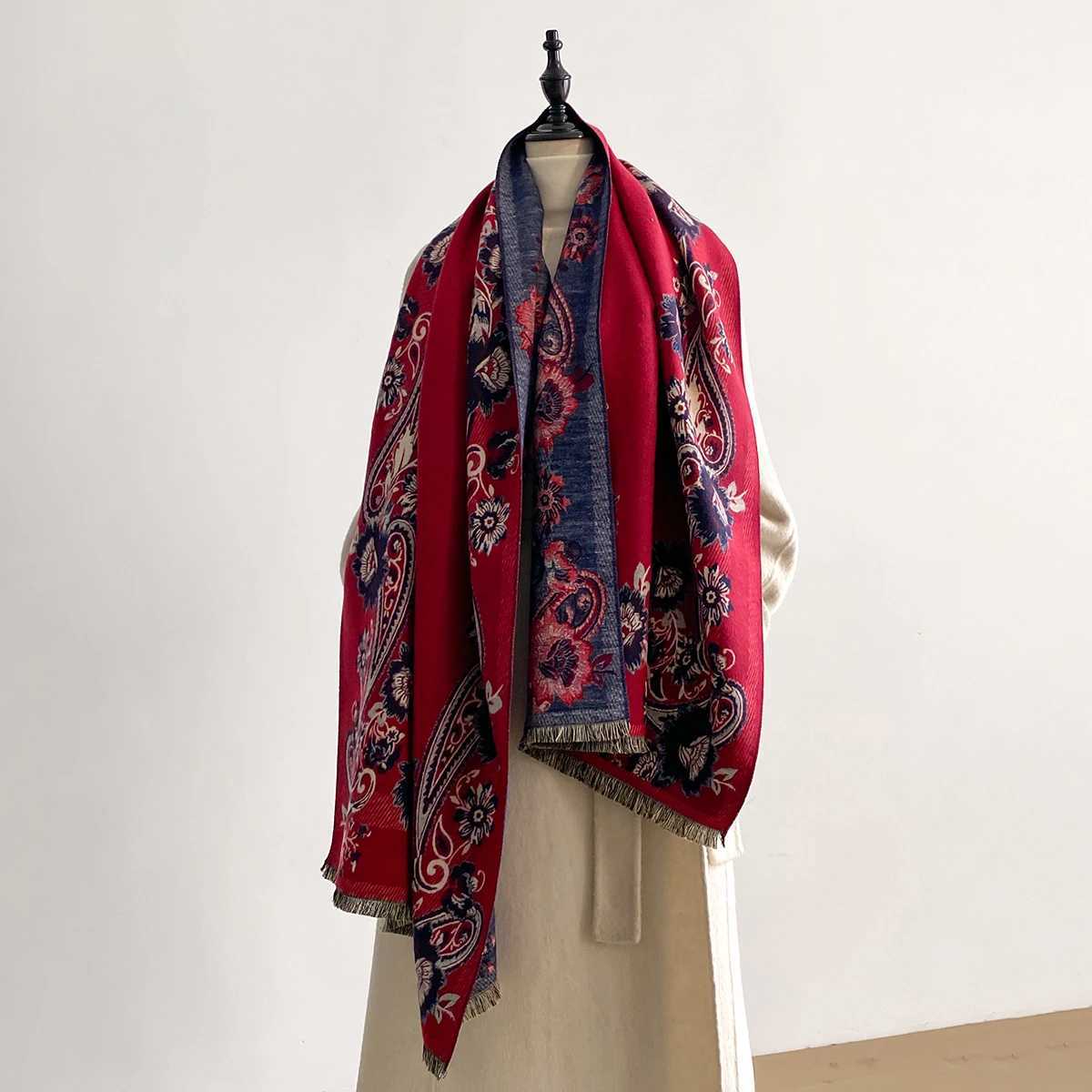 2025 Winter Luxury Imitation Cashmere Thicken Warm Wrap Blanket Ladies Shawl Scarves J251118