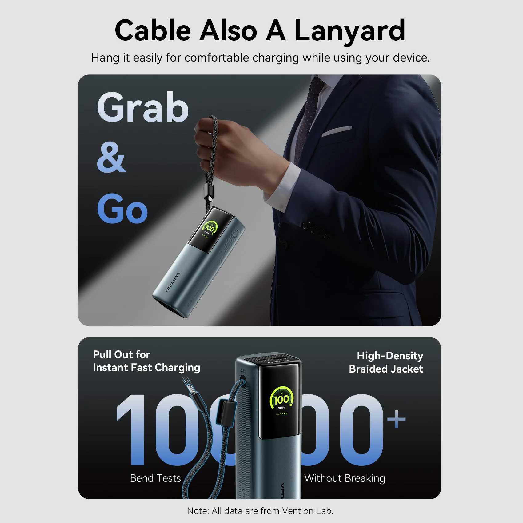 Vention 27000mAh 20000mAh Power Bank Portable 140W 165W PD External Battery PowerBank for iPad Laptop Macbook Fast Charge J251114