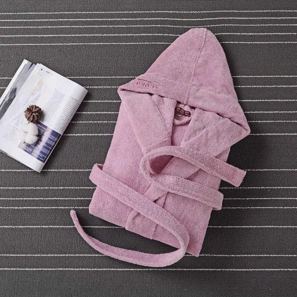 Winter Thick Robe Men Women Toweling Terry Hooded Robe Embroidery Cotton Bathrobe Soft Ventilation Sleeprobe Casual Warmhomewear C251022
