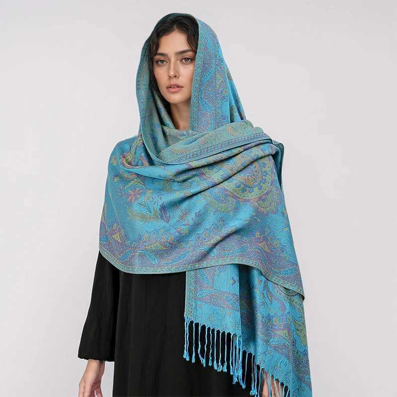 Paisley Shawl Scarf Women Jacquard Cashew Printed Scarves Flowers Borders Female Tassel Blanket Wraps Ethnic Shawls J251118