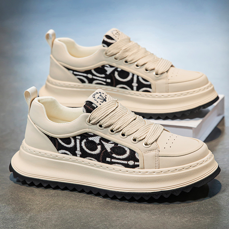 European station men's shoes spring trendy brand high-end and versatile casual board shoes student sports thick soles heightening daddy trendy sh