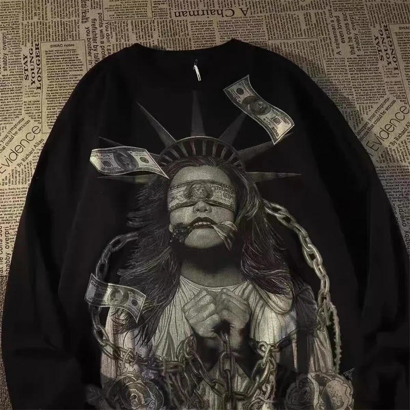 ZAZOMDE Men Streetwear Long Sleeve T Shirt With Y2K Hip Hop Graphic Print Soft Cotton Comfort Fit Fashion Tee 251020