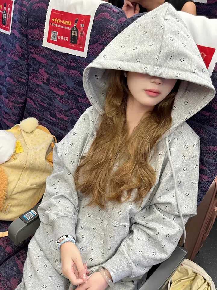 Japanese and Korean students printed cardigans hoodies sportswear spring and autumn lazy style comfortable to wear twopiecT251022