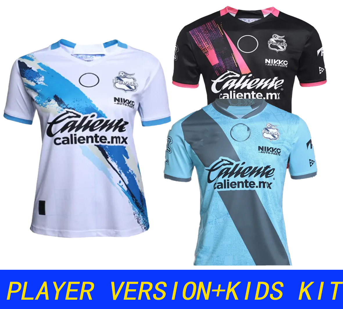 PLAYER VERSION 25 26 Puebla FC Soccer Jerseys E.GOMEZ LOZANO E.GUERRA GARNICA CAVALLINI R. goalkeeper PACHUCA Liga MX 2025 2026 Home Away Men Kids Kits socks