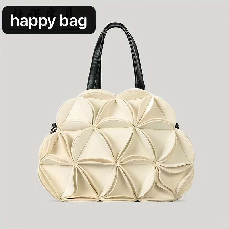 Stylish Teal Black Floral Handbag Women - Trendy Cloud-Pleated Shoulder & Crossbody Bag With Elegant Ing, Perfect For Casual Or Formal Ocns