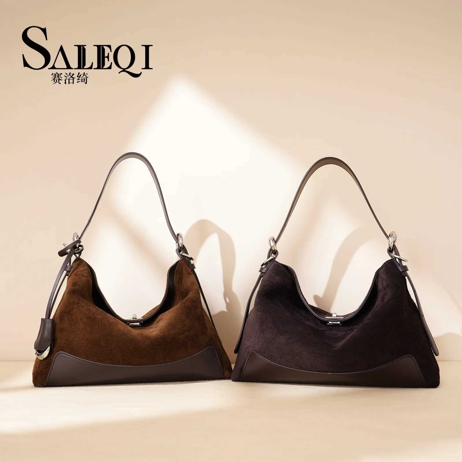 Suede Leather Cmuter Wens Shoder Crossbody Bags Large Capacity Underarm Tote Bag Autumn Winter Fi Fem Handbag Y251022