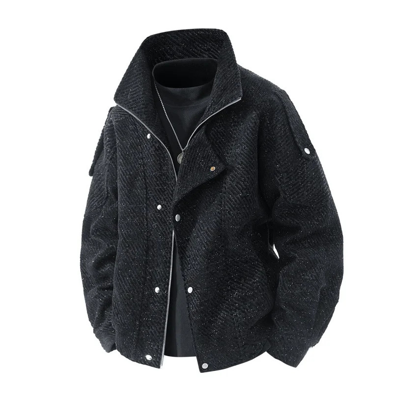 Autumn and Winter Vintage Woolen Coat for MenThickenedStand Collar LapelYouth Trendy FashionVersatileHighquality Jacket 251017