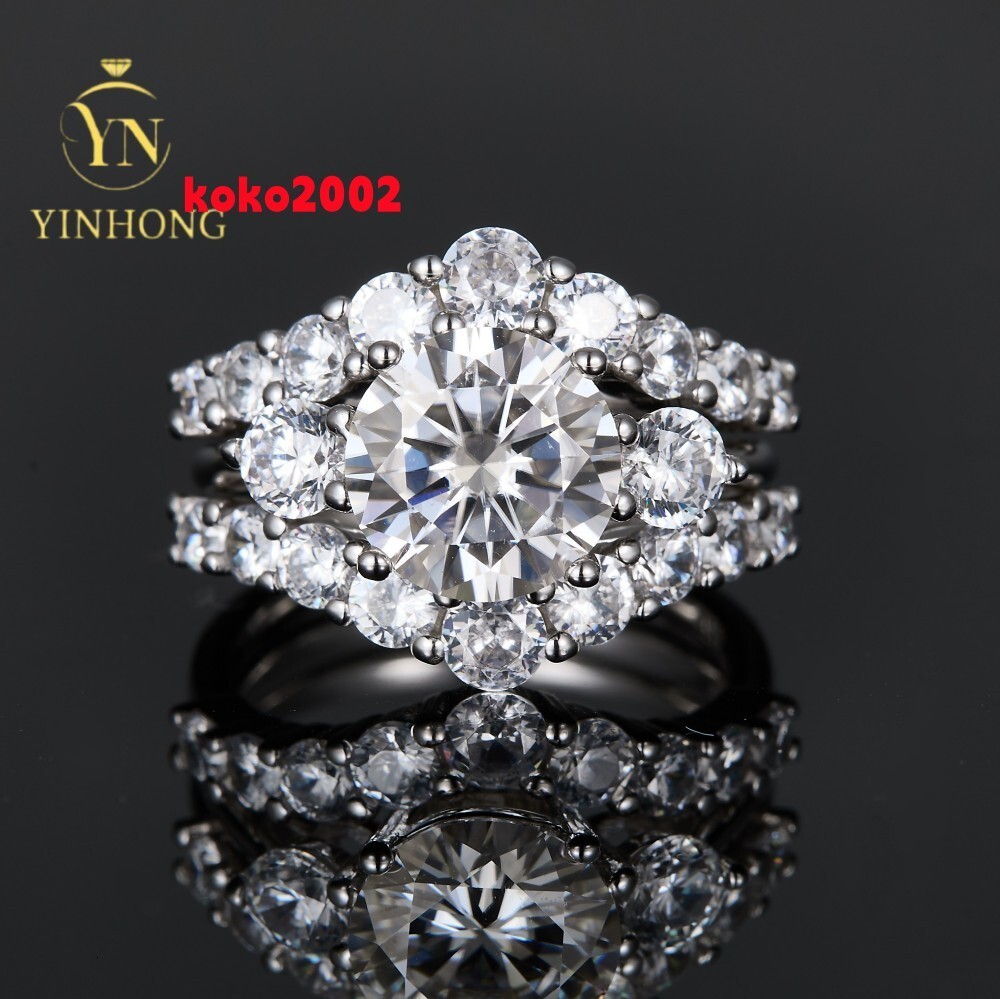 Large 3ct Marquise 925 Sterling Silver Moissanite Couple Ring Set for Women Valentines Day Gift