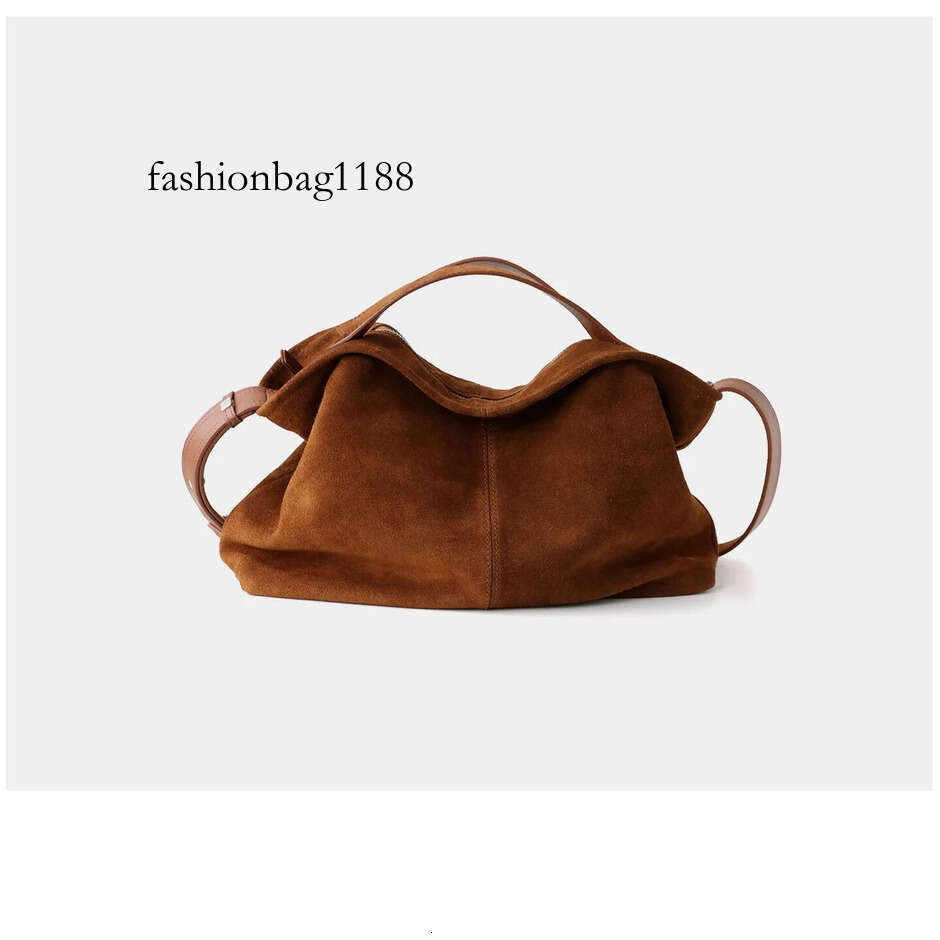 Motingsome Natural Suede Leather Women Roomy Shoulder Handbag and Purse Lazy Style Soft Matte Cowhide Tote Bags New In