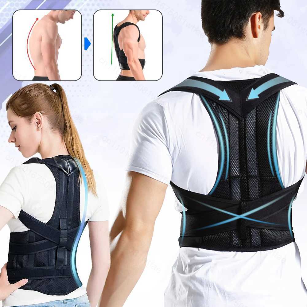 Back Brace Adjustable Scoliosis Hunchback Posture Corrector Adults Chest and Neck Forward Tilt Spine Support Straight Corrector D251022