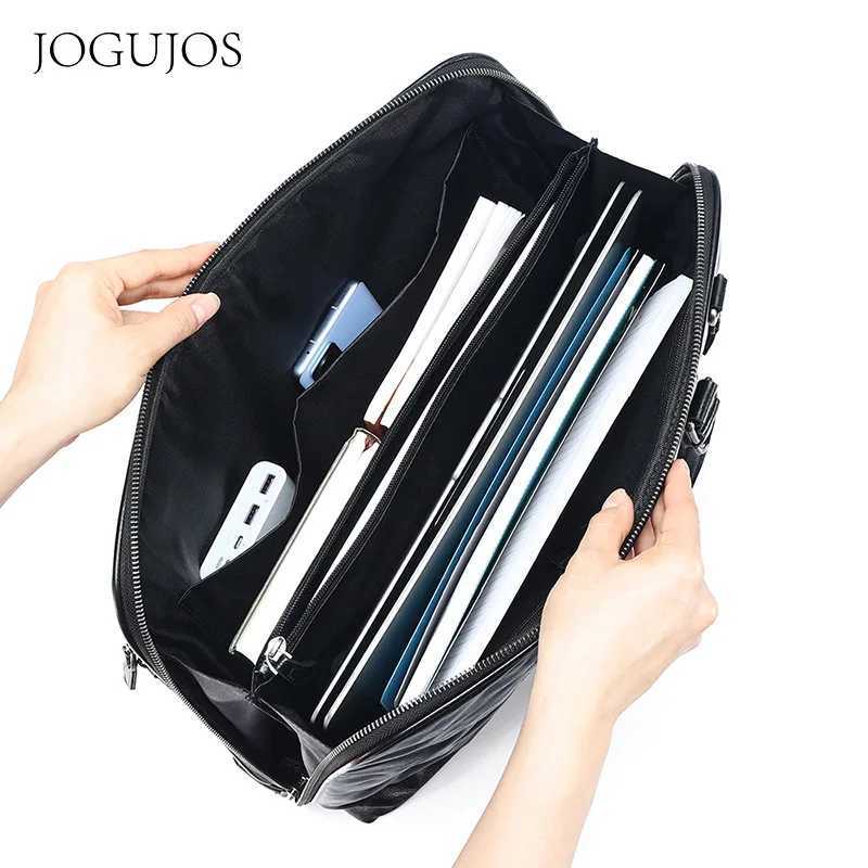 2025 New Genuine Leather Mens Handbags Cowhide Briefcase 14156 Inch Laptop Bag Business Commute Shoulder Crossbody Bags W251022