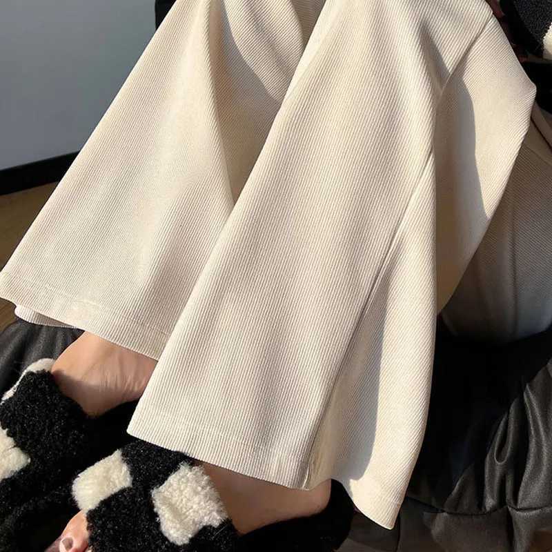 Womens Pants Autumn Winter Corduroy High Waist Wide Leg Pants for Women Casual Trousers Female Straight Pants Women Clothes NewT251022