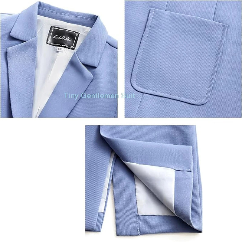 Boys Formal Solid Color Dress Suit Set Children Wedding Birthday Pography Costume Kids Blazer Vest Pants Bowtie Outfit 251021