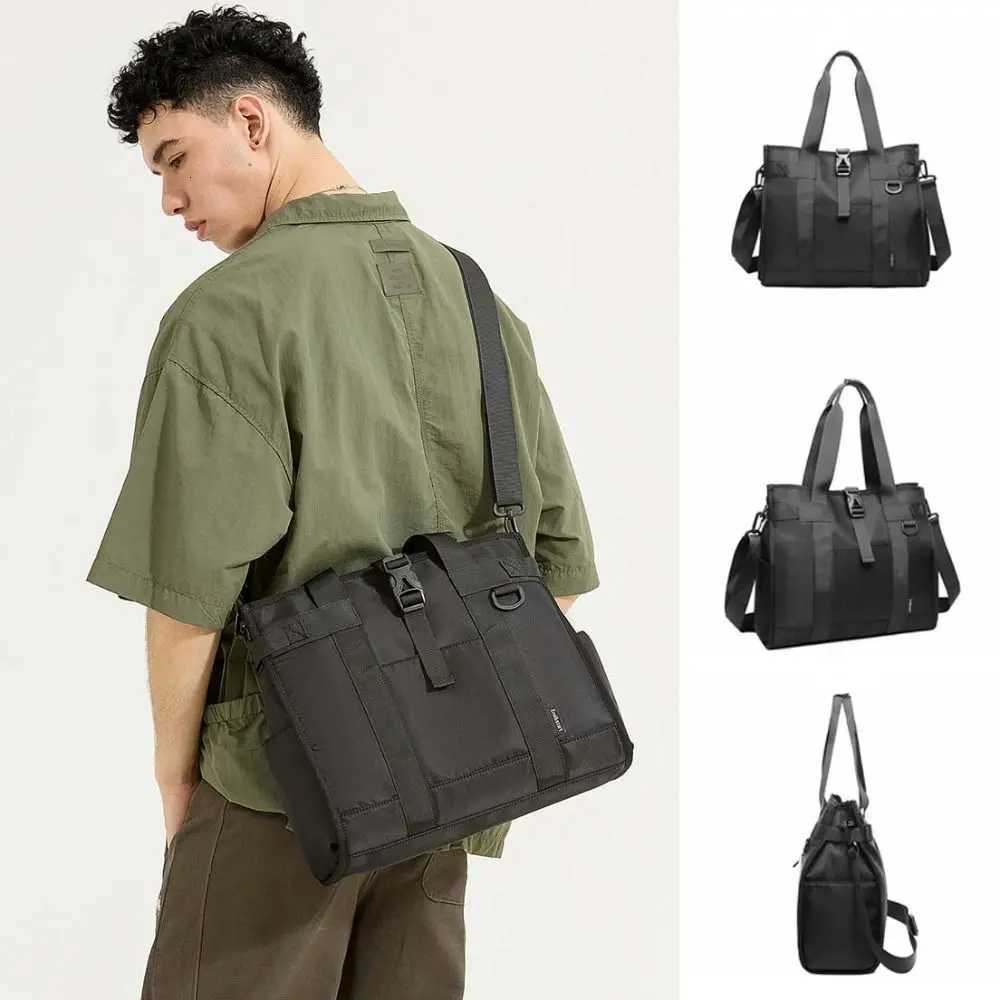 Stylish Large Capacity Oxford Briefcase Solid Color Multifunctional Men Handbag Portable Waterproof Shoulder Bag Work W251022