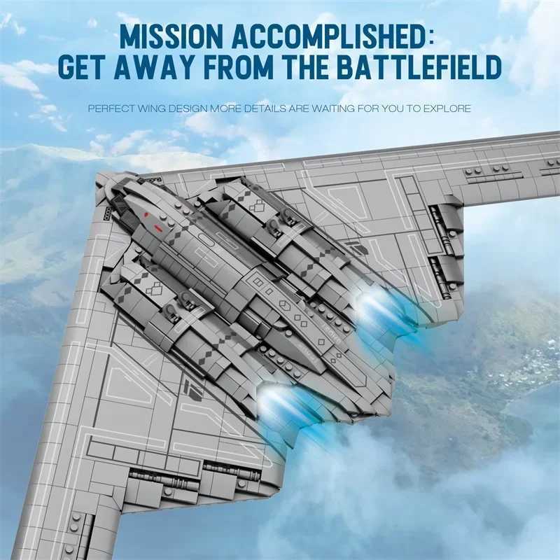2063PCS B2 Ghost Strategic Bomber Building Blocks Air Force Fighter Model Bricks Collection Desktop Display Kids DIY Toys Gifts J251022