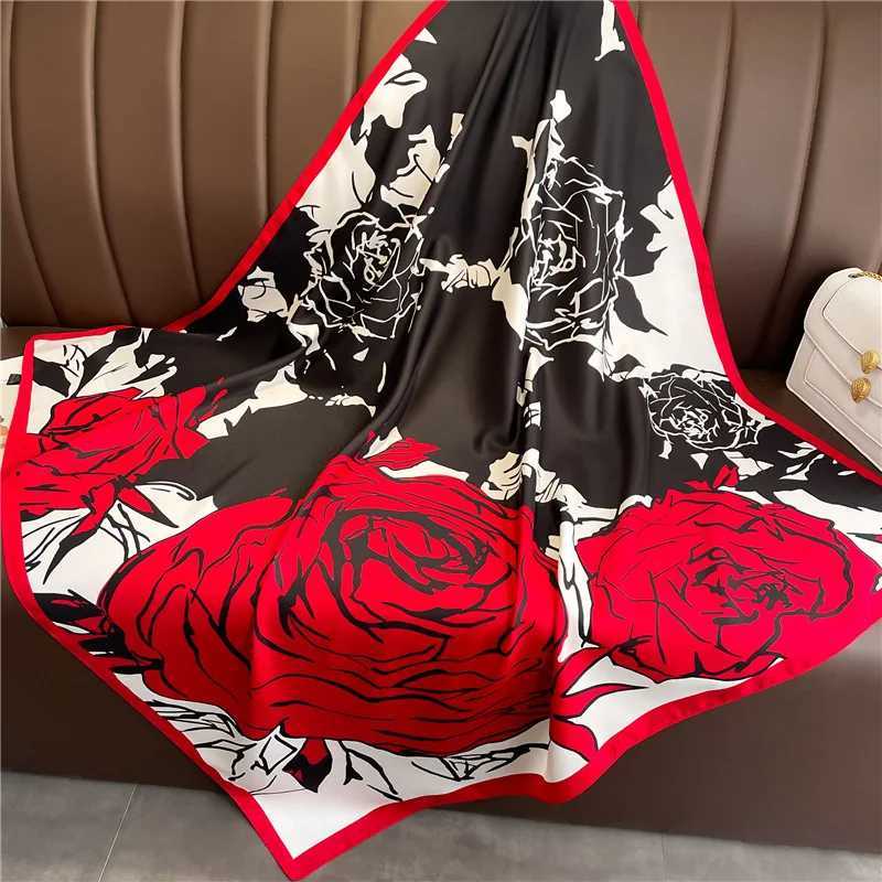New Design Luxury 90cm Twill Silk Women Scarf Sunscreen Foulard Shawl Hijab Female Hair Hijab Wraps Neckerchief Bandanda Echarpe J251118