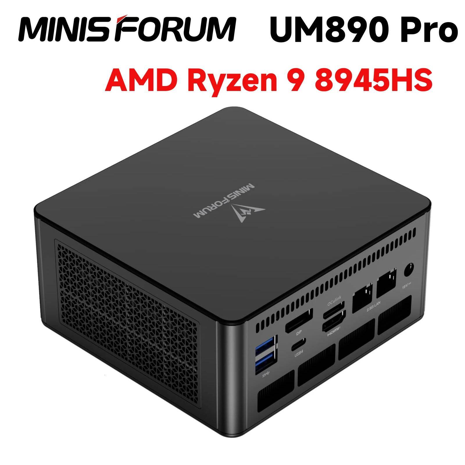 MINISFORUM UM890 Pro AMD Ryzen 9 8945HS Mini PC Dual DDR5 5600MTs M2 PCIe402 SSD Dual 25G RJ45 OCulink Desktop Gaming PC