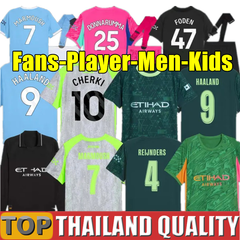MARMOUSH HAALAND CHERKI 25 26 SOCCER JERSEYS REIJNDERS FODEN SAVINHO 2025 2026 RODRIGO GVARDIOL AIT-NOURI football kit shirt men kids goalkeeper long sleeve