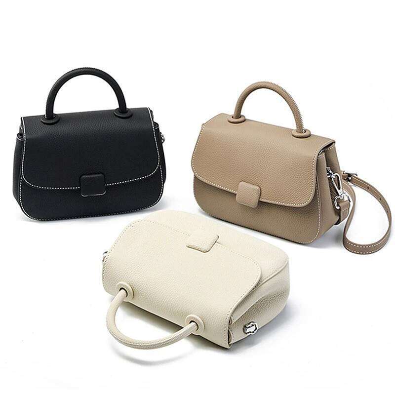 Hifashion Cowhide Genuine Leather Small Tote Handbags For Women 2025 Designer Top Handle Ladies Shoulder Crossbody Bags