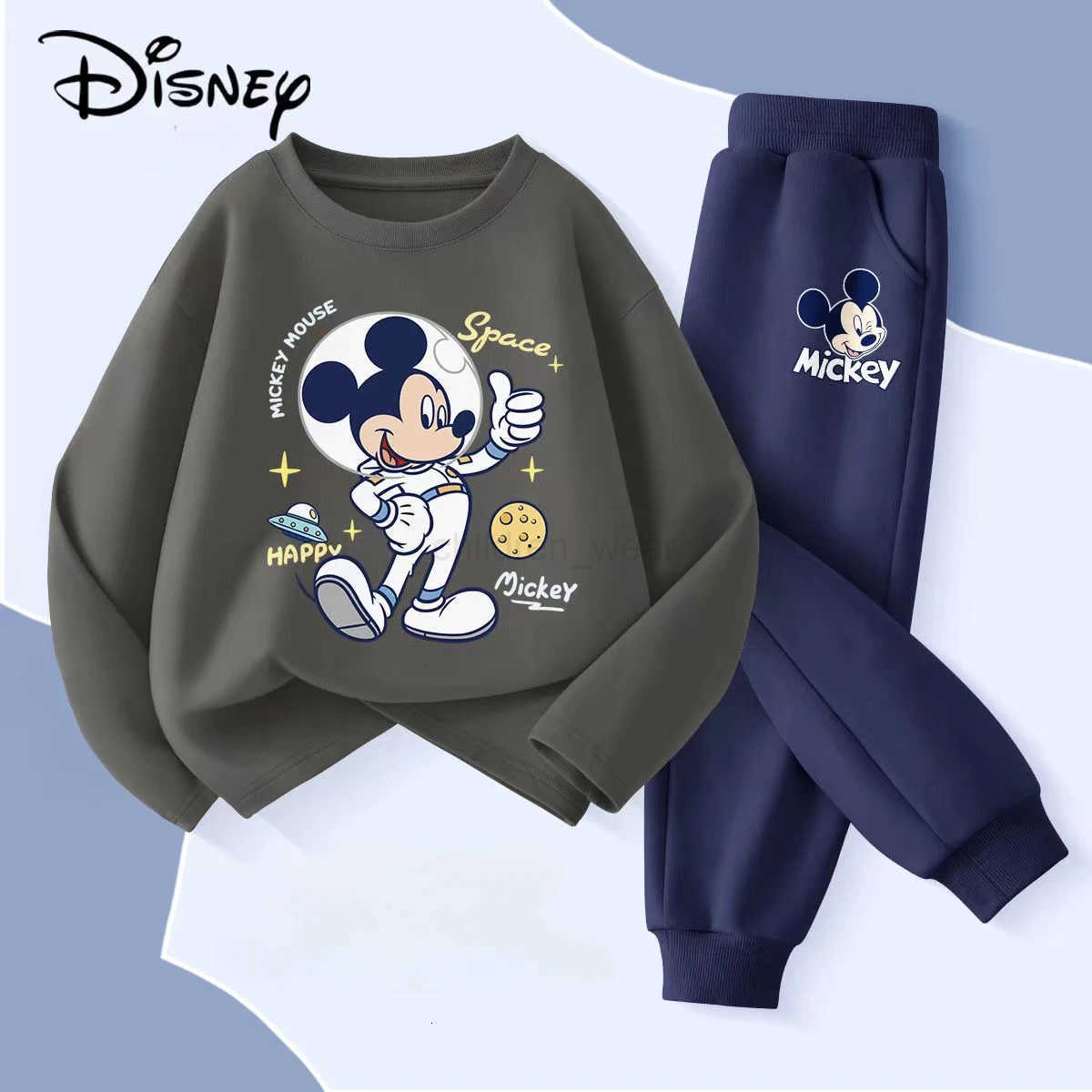 Disney Autumn Baby Girls Boy Clothes Set Children Mickey Printed Sweatshirts Pullover Top And Pants Suit Kid 2pcs Tracksuits H251022