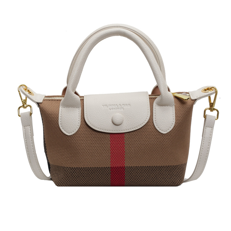 Designer bag free shipping 2025 new fashionable mini leisure Hobos bag retro check plaid tartan trendy cross body Bag white pink black brown