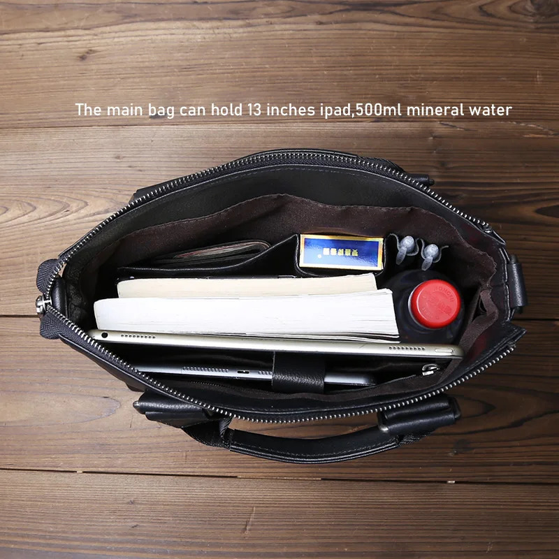 JLFGPJ Mens Genuine Leather Business Handbag Vertical n Top Layer Cowhide Large Capacity Crossbody Simple Briefcase 251018