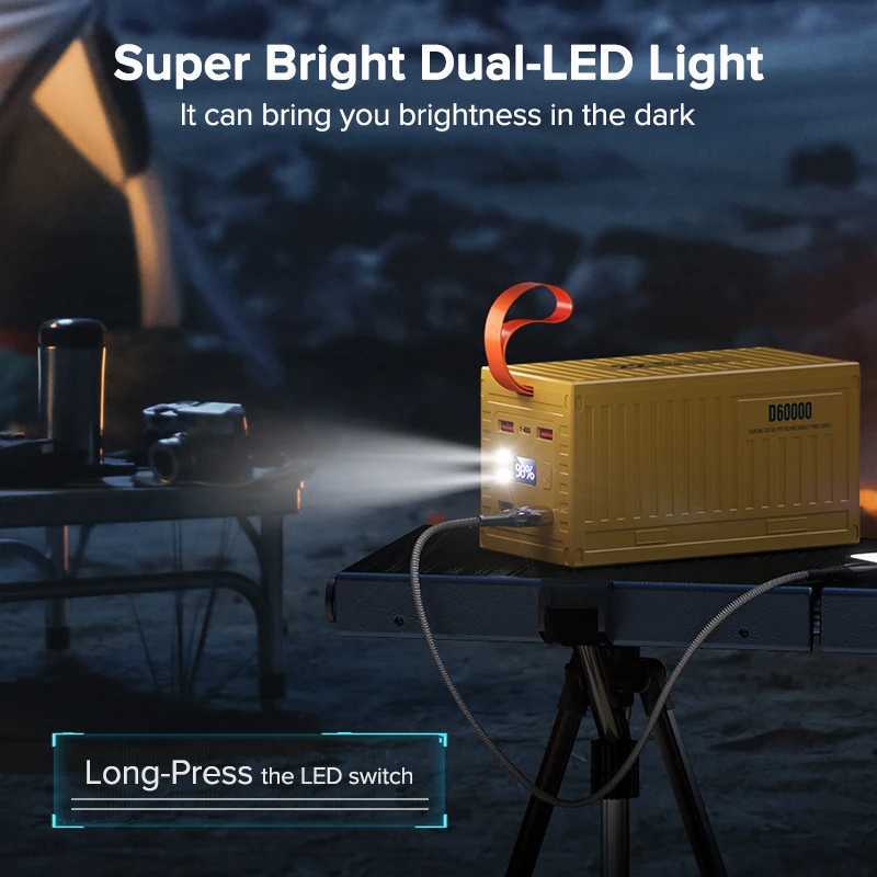 QOOVI 60000mAh 225W Power Bank PD QC 30 Charger Powerbank Large Battery Capacity Power Station Fast Charging For iPhone J251114