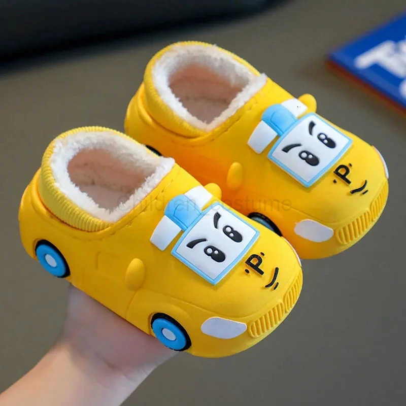 Disney Boys lovely 2024 new arrival car cartoon slippers babi indoor keep warm plush indoor shoes children winter slippers H251022