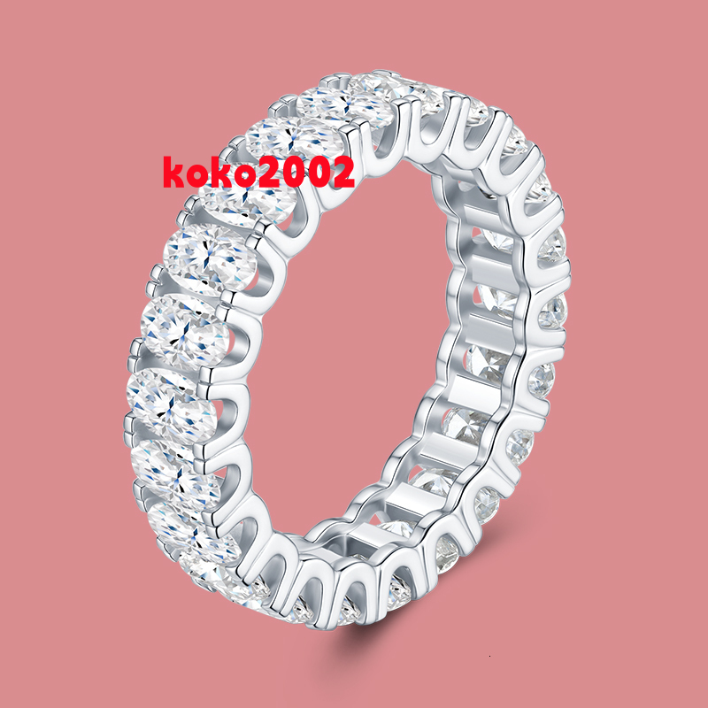 Custom Featured Selections Gold Oval Moissanite Ring Eternity Wedding Fine Jewelry Full Diamond Engagement Women Luxury Ring
