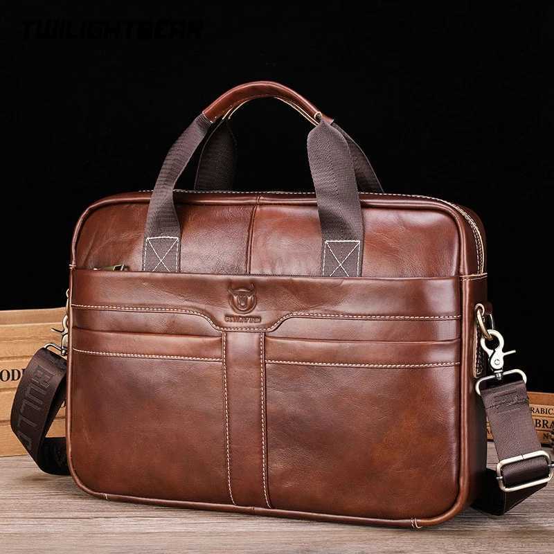 Cowhide Mens Briefcases Shiny Cow Leather Suitcase Business Handbag Large Capacity Leather Shoulder Bags Gift Laptop Bag A2G053 W251022