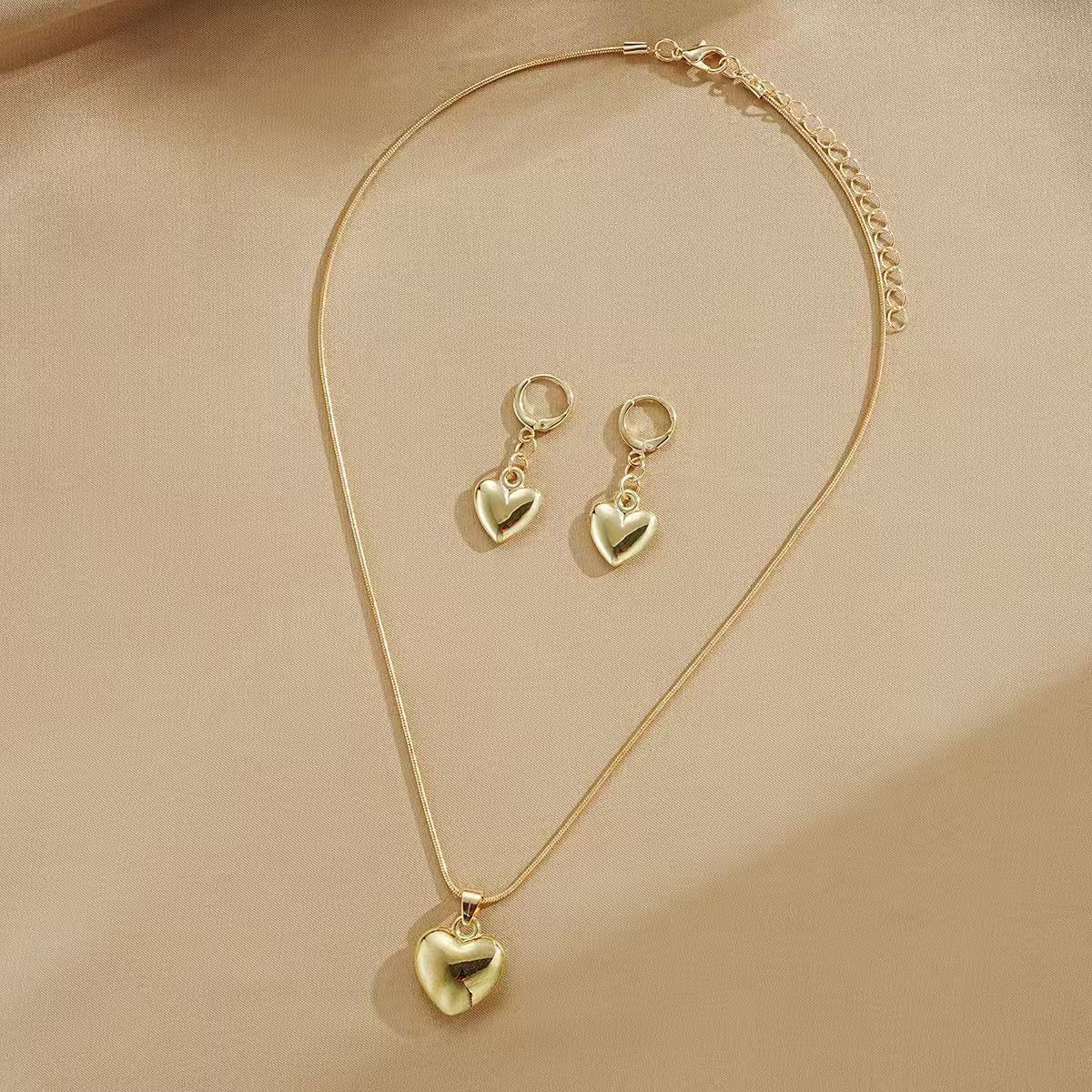 designer necklace for jewelry 925 Plated Bone Silver Color Solid Small Heart Pendant Necklace 16-30 Inch Snake Chain For Women Wedding Charm Fashion J - view 7