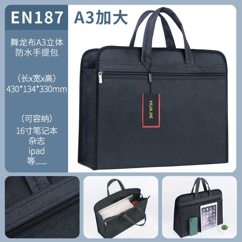 HUAJIE 1PCS A3 Oxford Cloth Briefcase Large Capacity Waterproof Bag for 16 Laptop iPad Travel Business Use W251022