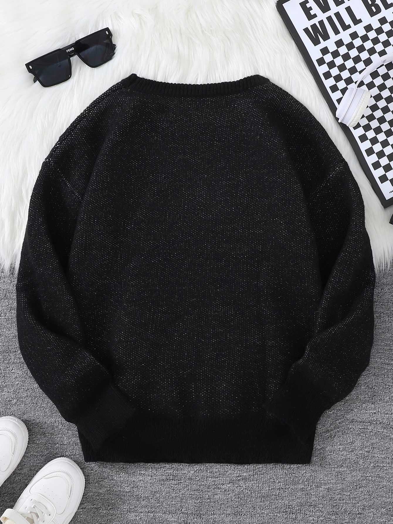 New Popular Autumn and Winter Dinosaur Skeleton Jacquard Pattern Pullover Sweater Casual Round Neck Knitted Mens PulloverXJ251022