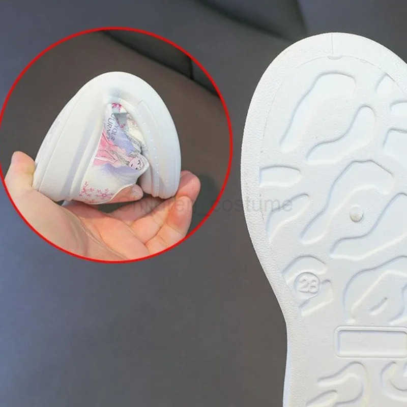 Disney Kids Girls Shoes 2024 New Children Sneakers Girls Elsa Frozen Princess Casual Sport Shoes Student Shoes Teen Shoes H251022
