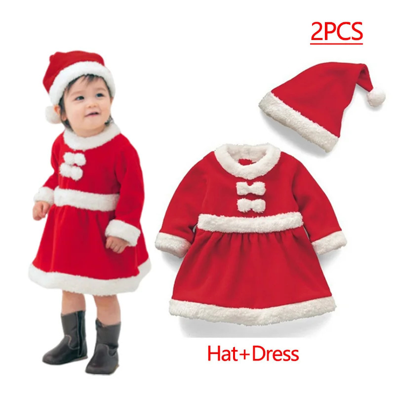 Kids Santa Claus Romper with Hat Toddler Boy Girl Party Baby Year Christmas Costume Jumpsuit Cosplay Xmas Clothing Set 251022