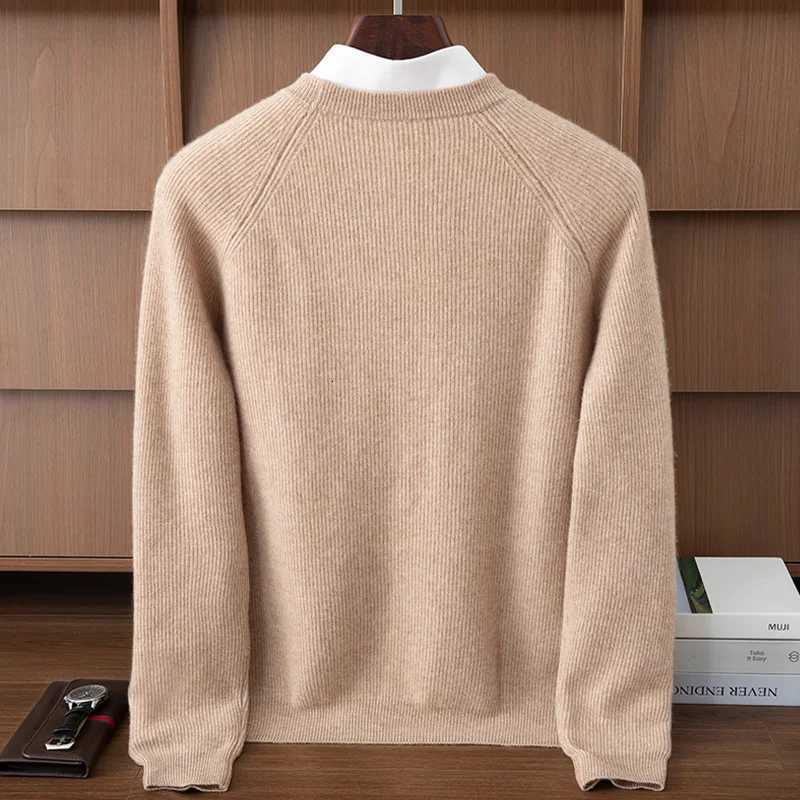 100 Pure Cashmere Sweater Men Oneck Basic Pullover Autumn Winter Soft Warm Comfy Bottom Cashmere Knitwear High Quality TopsXJ251022