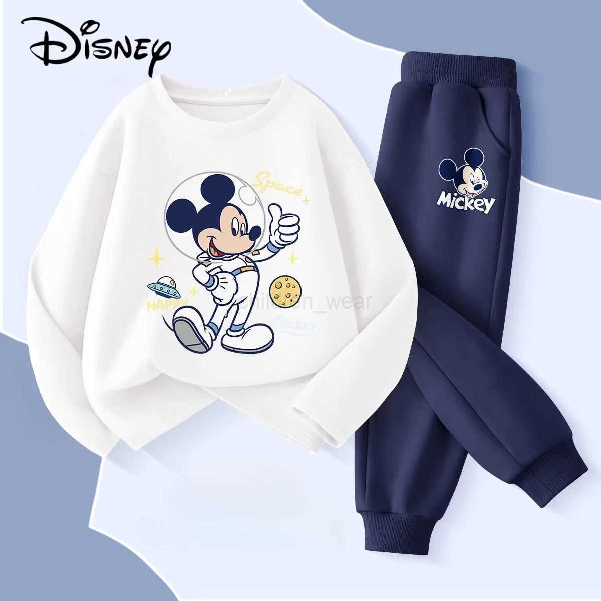 Disney Autumn Baby Girls Boy Clothes Set Children Mickey Printed Sweatshirts Pullover Top And Pants Suit Kid 2pcs Tracksuits H251022