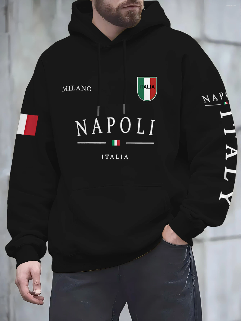 Men's Hoodies The Hoodie With NAPOLI Letter-printed Casual Adult Long-sleeved Sweatshirt And Pullovers In Autumn Of 2025