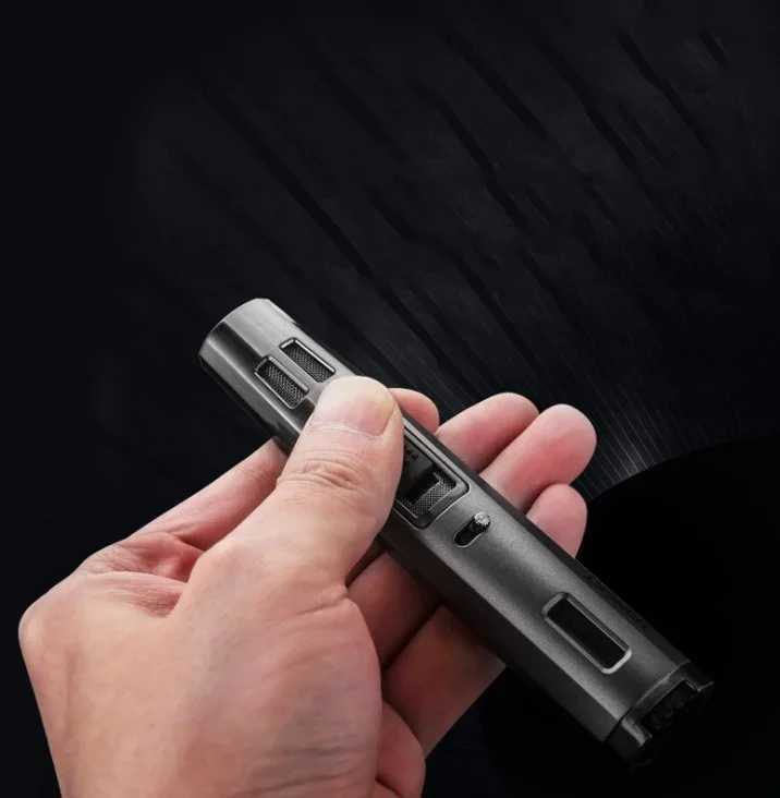 Portable long strip windproof gas lighter butane torch lighter double cross flame creative kitchen lighter metal lighterNO GAS C251022