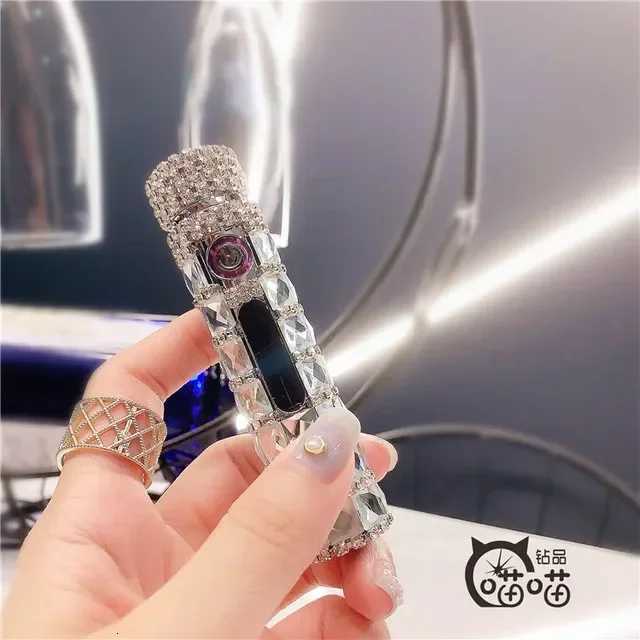 Diamond Double Arc Cute Lighter Portable Cigarette USB Charging Windproof Induction Personzed Cool Gift for Lady C251022