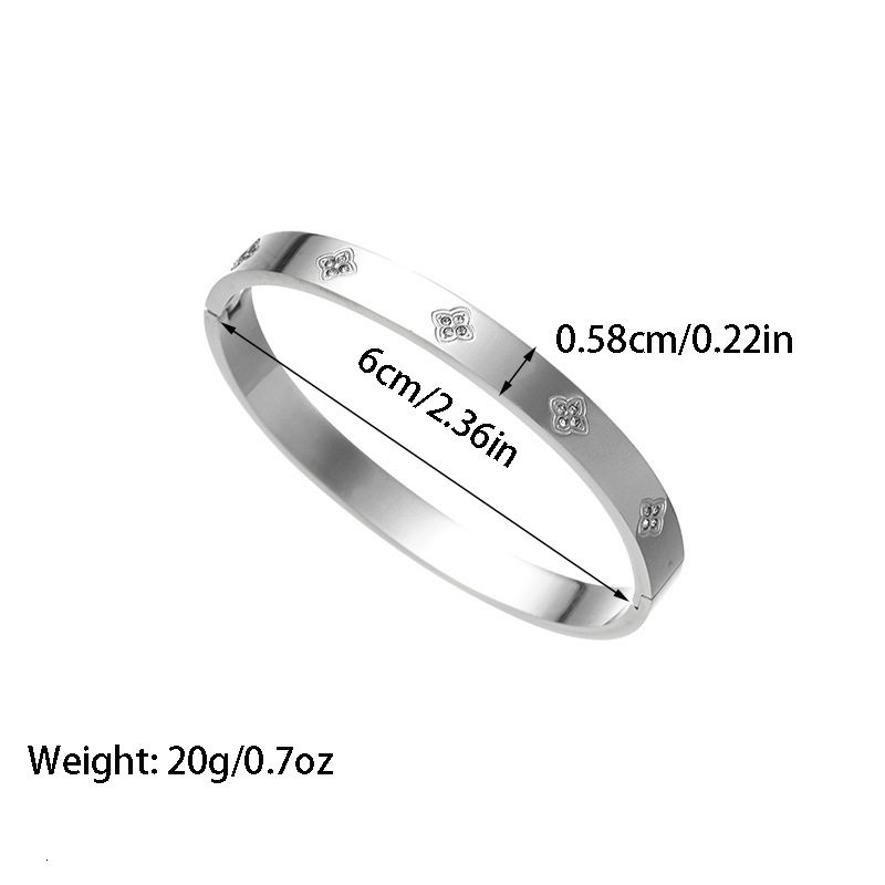 Charm bracelet Fashion Micro-Inlaid Diamond Titanium Steel Bracelet Open Simple Stainless Steel Bracelet gold bracelet for women free shipping