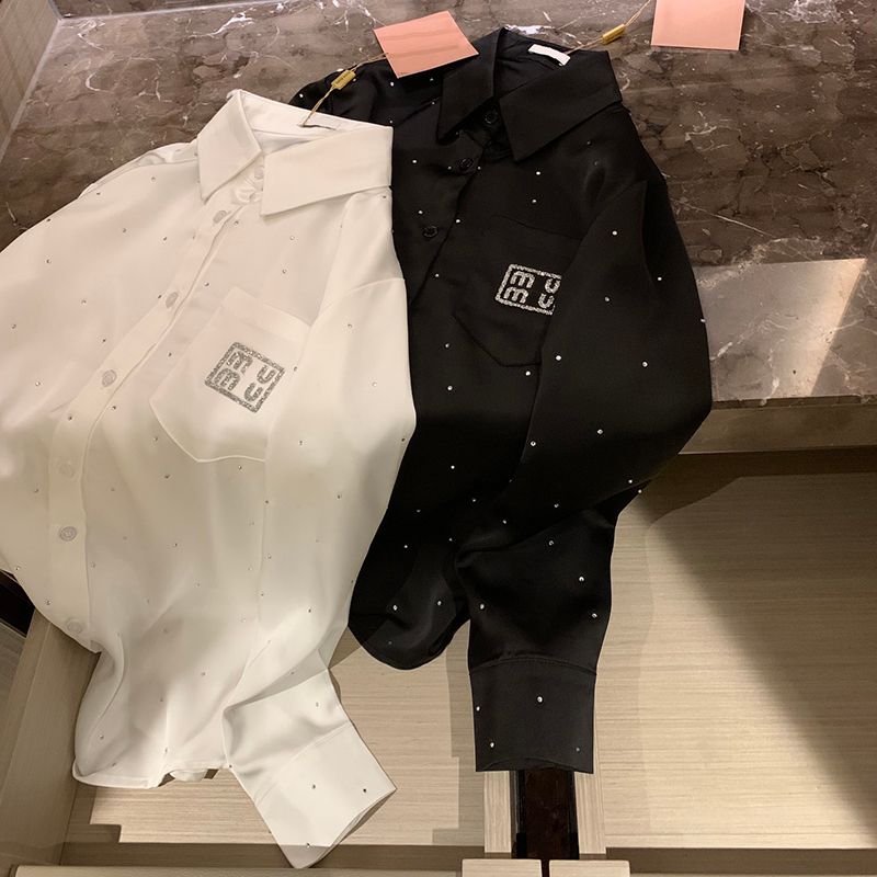 Brand Womens Blouses Designer Luxury Shirts Classic Style Clothing Trendy Letter Logo Tops Black Shirt White Blouses -12 High Quality Clothes CRG2508142