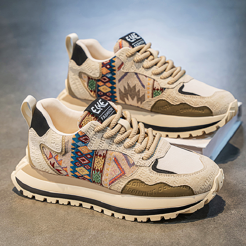 Men's shoes winter trendy brand high-end versatile casual Forrest Gump running sports thick-soled height-increasing daddy trendy shoes